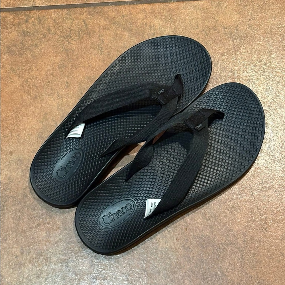 Chaco Black Textured Flip Flops Size 10 Mens